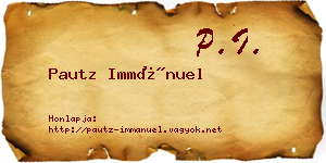Pautz Immánuel névjegykártya